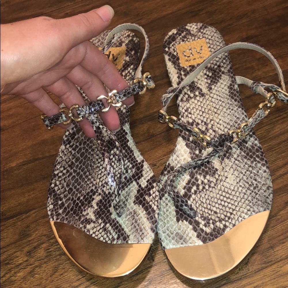 DV dolce vita sandals python print